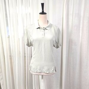 2/$30 Tommy Bahama Light Gray Silk Womens Polo Shirt Size L‎ Golf Casual